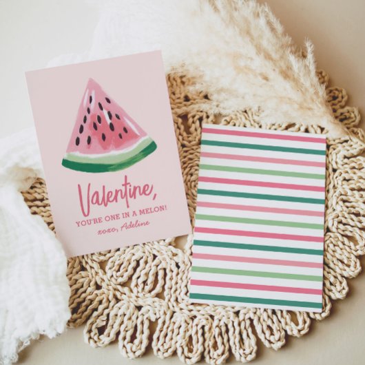 メロン・スイカ・キッズ・バレンタイン・デーに1人 ノートカード