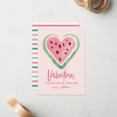 メロン・スイカ・キッズ・バレンタイン・デーに1人 ノートカード (正面/裏面インサイチュ)