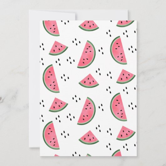 メロン・スイカ・ツインファースト誕生日に1つ 招待状 (裏面)