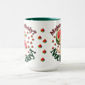 メロン・チョイ？今日じゃない！ – かわいいスイカ猫 マグカップ (中央)