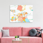 メロン、ピンク、アクア抽象芸術 キャンバスプリント (インサイチュ (リビング))