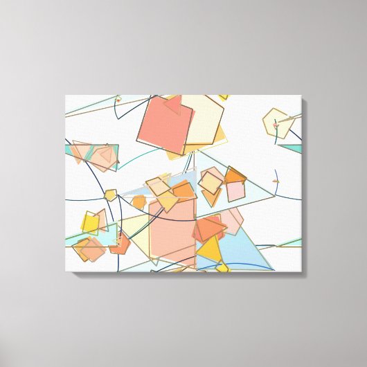 メロン、ピンク、アクア抽象芸術 キャンバスプリント (正面)