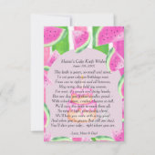 メロン ファースト バースデー ケーキ ナイフ ポエム 招待状 (正面)