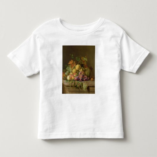 メロン、ブドウおよびモモの静物画 トドラーTシャツ (正面)