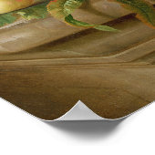 メロン、ブドウ、桃の静物生活 ポスター (角)