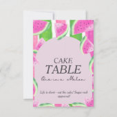 メロン CAKE TABLE ピンクのワタメロン  サイン ワン 招待状 (正面)