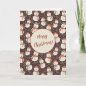 メロー雪だるま – メリークリスマス!編集可能な赤v1 シーズンカード (正面)