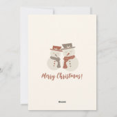 メロー雪だるま – メリークリスマス！編集可能な赤v3 シーズンカード (裏面)