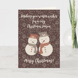 メロー雪だるま – メリークリスマス！編集可能な赤v3 シーズンカード