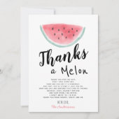 メロ感謝していンの赤ちゃんシャワーサンキューカード 招待状 (正面)