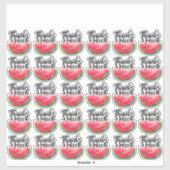 メロ感謝していー引用文赤スイカの水彩色 シール (シート)