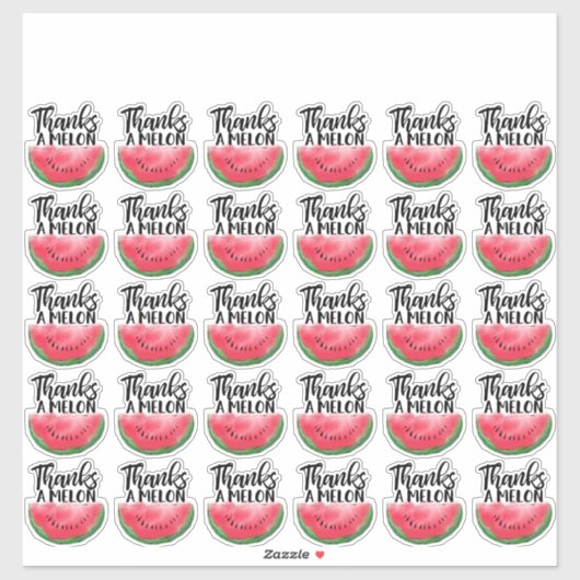 メロ感謝していー引用文赤スイカの水彩色 シール (シート)