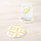 メロ淡い色の幾何デコキューブパターン コースター (側面)