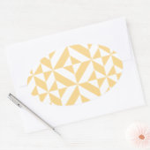 メロ淡い色の幾何デコキューブパターン 楕円形シール (封筒)