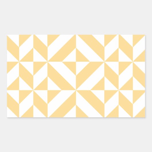 メロ淡い色の幾何デコキューブパターン 長方形シール (正面)