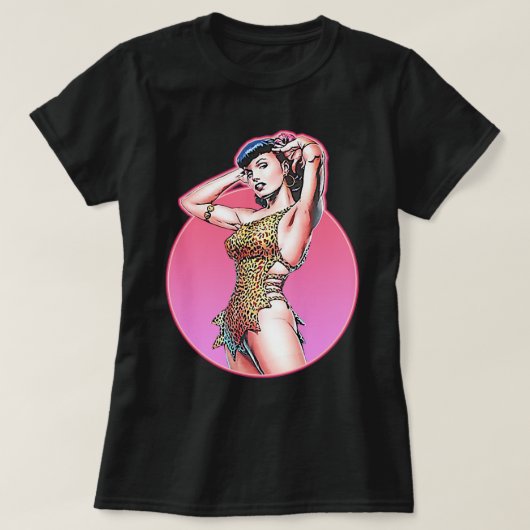 メンおもしろいイラストレーションアポップ・アートのートBettie Gta Leopard Tシャツ (デザイン正面)