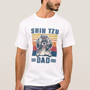 メンおもしろいシーズー（犬）ツパパ父レトロビーグルギフト Tシャツ