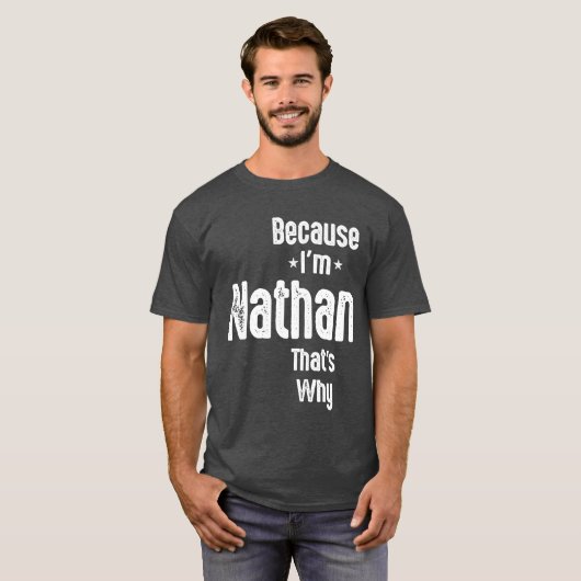 メンおもしろいズ名パーソナライズされたNathan Tシャツ (正面フル)