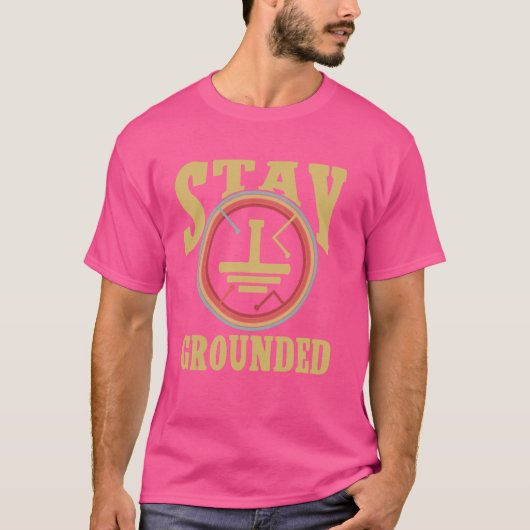 メンおもしろいズ電気技師Electrical Stay Gro Tシャツ (正面)