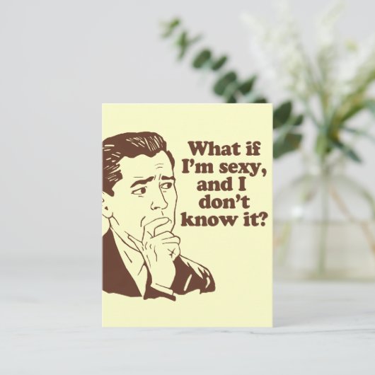 メンおもしろいレトロスタイルユーモア ポストカード (スタンド正面)