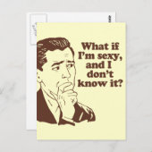 メンおもしろいレトロスタイルユーモア ポストカード (正面/裏面)