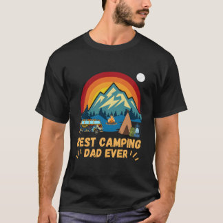 メンおもしろいヴィンテージ最高のキャンピングパパエバ父のー Tシャツ