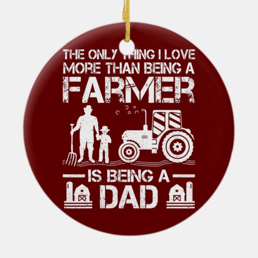 メンおもしろい農業トラクタレトロ農家パパ セラミックオーナメント (裏面)