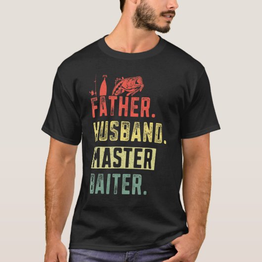 メンおもしろい魚釣りアングラー神父マスターバ Tシャツ (正面)