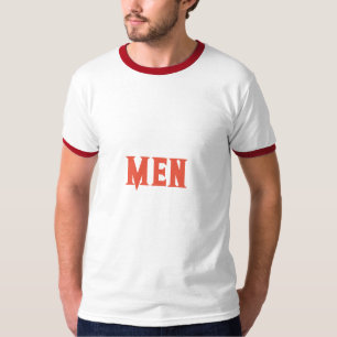 メンカスタム文字オレンジレッドカラーメンズベーシック指 Tシャツ