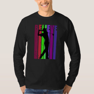 メンカラフルレトロゴルフ誕生日やる気を起こさせる Tシャツ