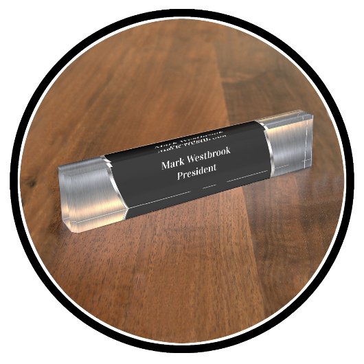 メンクールズ男らし・モノグラムのエグゼクティブ デスクネームプレート
