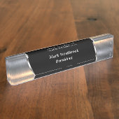 メンクールズ男らし・モノグラムのエグゼクティブ デスクネームプレート (側面)