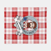 メンジースレッドクランバッジプライドタータンチェック フリースブランケット (正面(横))
