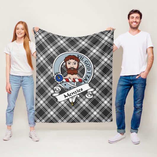 メンジーズクランバッジタータンチェックプレイド フリースブランケット (インサイチュ)