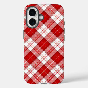メンジーズタータンチェックレッドホワイトプレイド iPhone 16ケース