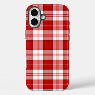 メンジーズタータンチェックレッドホワイトプレイド iPhone 16 PLUSケース