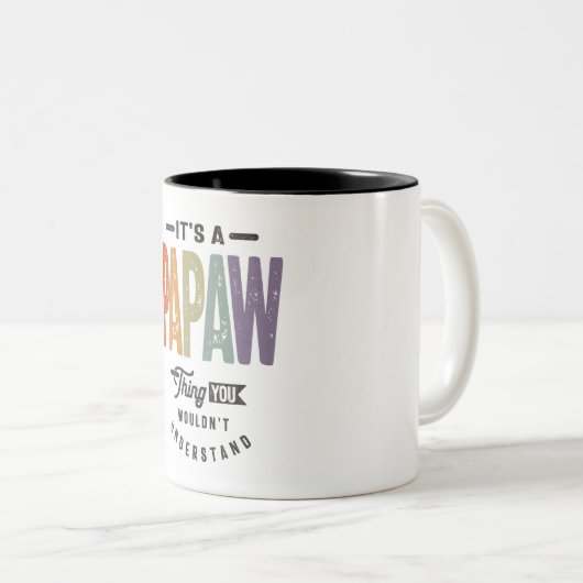 メンスあれがパパのモノおもしろいパパおじいちゃん ツートーンマグカップ (正面右)