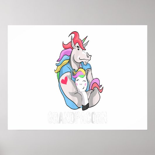 メンスおじいちゃんユニコーンおじいちゃん孫ギフト ポスター (正面)
