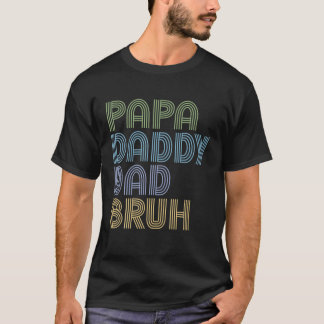 メンスおもしろいパパダディパパブルファーザーズデイパパアン Tシャツ