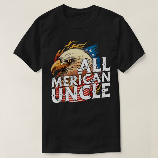 メンスすべてのアメリカの叔父の7月の日イーグルUSA F Tシャツ (デザイン正面)
