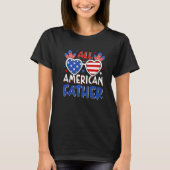 メンスすべてのアメリカの父7月の4thアメリカ国旗 tシャツ (正面)