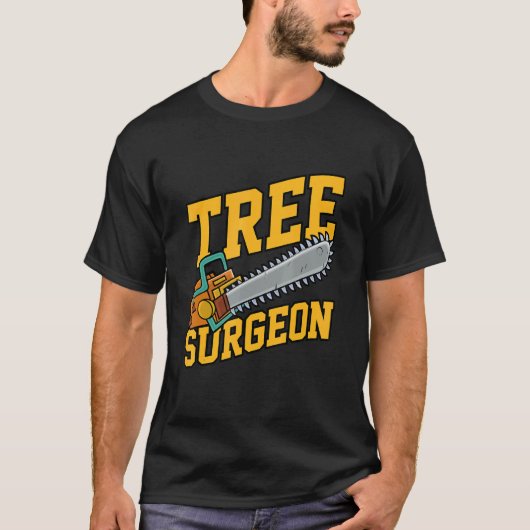メンスの木の外科医の職人手作りメカン Tシャツ (正面)