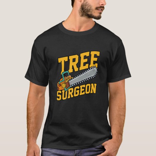 メンスの木の外科医の職人手作りメカン Tシャツ (正面)