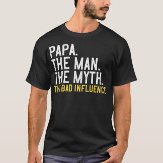 メンスの父の日ギフト男パパ神話ザ・バ Tシャツ