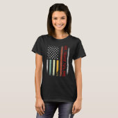 メンスの父最高の家の日フリーキンパパ米国国旗 Tシャツ (正面フル)