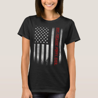 メンスの父最高の家の日フレーキン・ポピー米国国旗 Tシャツ