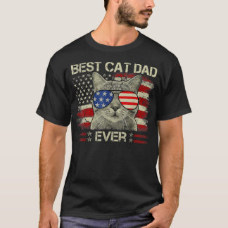 メンスアメリカンフラ最高のグキャットパパエバーキャッおもしろいトパパ Tシャツ