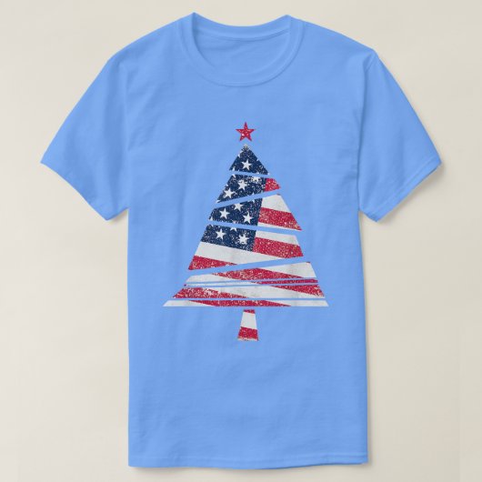 メンスアートアメリカ国旗USAカラーグルーンクリスマ Tシャツ (デザイン正面)