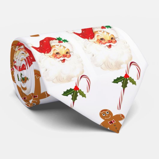 メンスウェアクリスマスホリデイヴィンテージサンタ ネクタイ (ロール)
