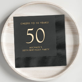 メンスエレガント50歳の誕生日パーティー 箔ナプキン